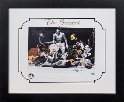 Muhammad Ali Signed "The Greatest" Looney Tunes Lithograph In 34x29 Framed Display (LE 647/750) (JSA)